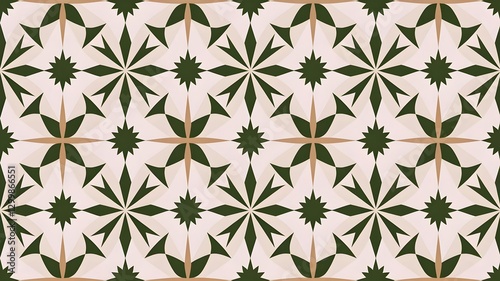 Seamless Ornamental Pattern with Abstract Floral and Geometric Texture