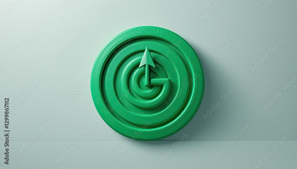 Green circular logo with arrow digital design modern environment close-up view branding concept Green circular logo with arrow digital design modern environment close-up view branding concept