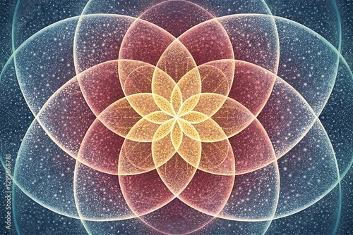 Stunning Cosmic Flower Mandala Abstract Art Design with Celestial Theme