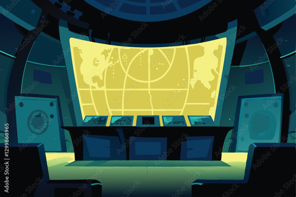 A dark, sinister war room; holographic maps of a besieged city shimmer on multiple surfaces.  Evil mastermind's lair, strategic planning in progress.