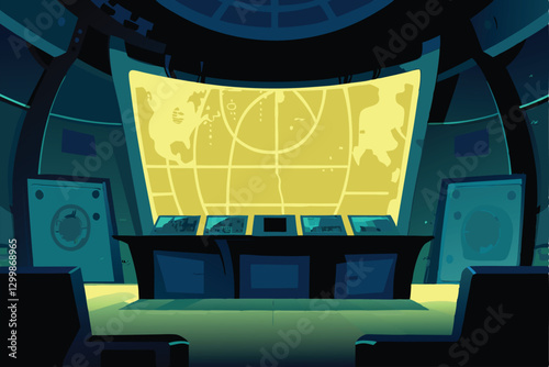 A dark, sinister war room; holographic maps of a besieged city shimmer on multiple surfaces.  Evil mastermind's lair, strategic planning in progress.