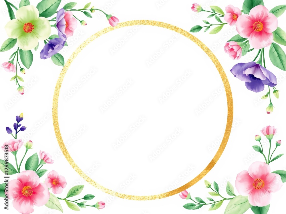 An exquisite floral frame adorned with vibrant blossoms perfect for adding a touch of elegance An exquisite floral frame adorned with vibrant blossoms perfect for adding a touch of elegance