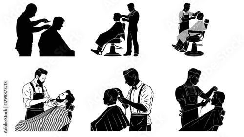 Classic Barber Silhouette Logo
