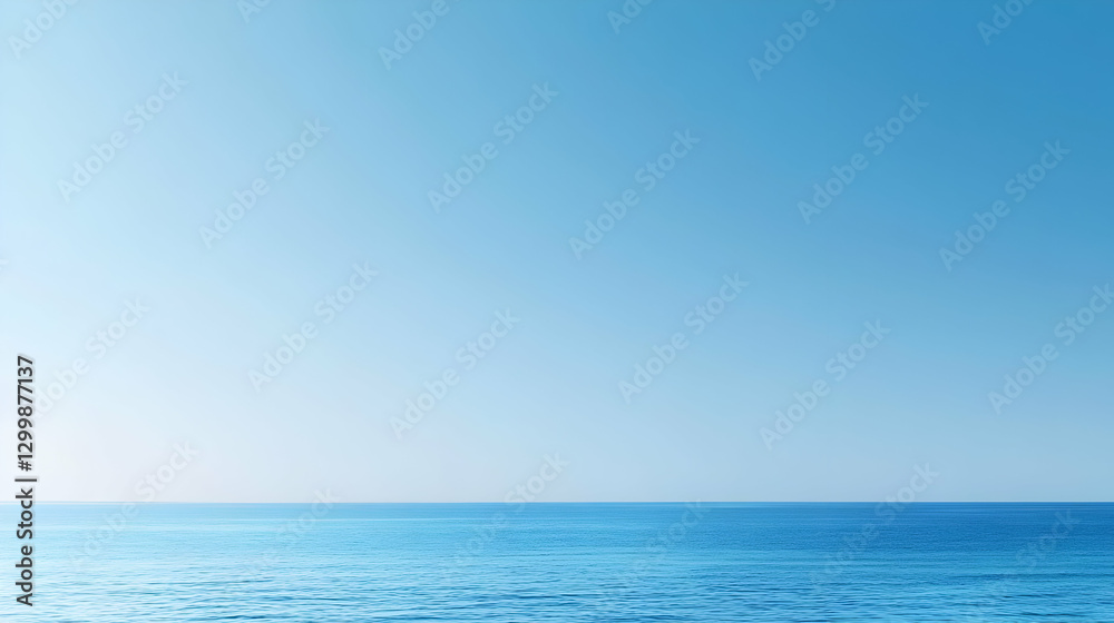 Azure Blue Ocean Surface Under Clear Sky In Summer Sunlight Azure Blue Ocean Surface Under Clear Sky In Summer Sunlight