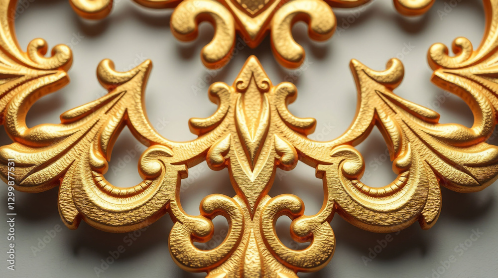Golden decorative element, cut out Golden decorative element, cut out