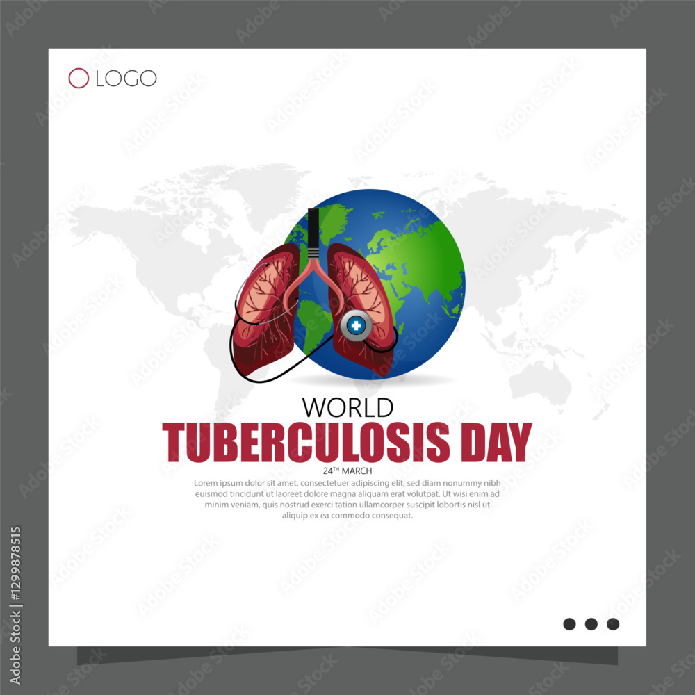 Naklejka premium World Tuberculosis Day is observed on March 24th each year to raise awareness about tuberculosis (TB) and efforts to eliminate it.