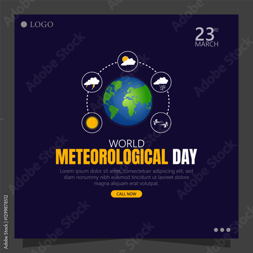 World Meteorological Day is celebrated annually on March 23rd to recognize the importance of meteorology in weather forecasting, climate monitoring, and disaster prevention.