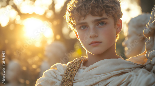 a cinematic still of the young roman emperor tiberius,