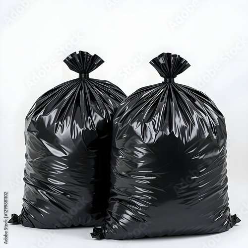 Wallpaper Mural environment,  black plastic garbage bags, plain white background, Heavy-Duty Trash Bags | Two Full Black Plastic Bags Torontodigital.ca