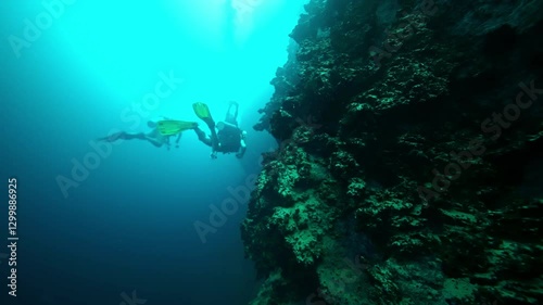 Wallpaper Mural Scuba diving Barracuda lake limestone rocks in Philippines. tourism destination for snorkeling and scuba diving in Coron, Palawan. 
 Torontodigital.ca