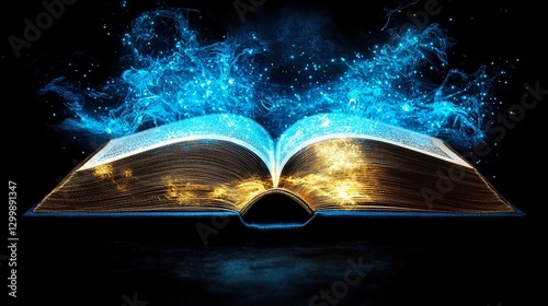 magical open book with speel for dark magic  