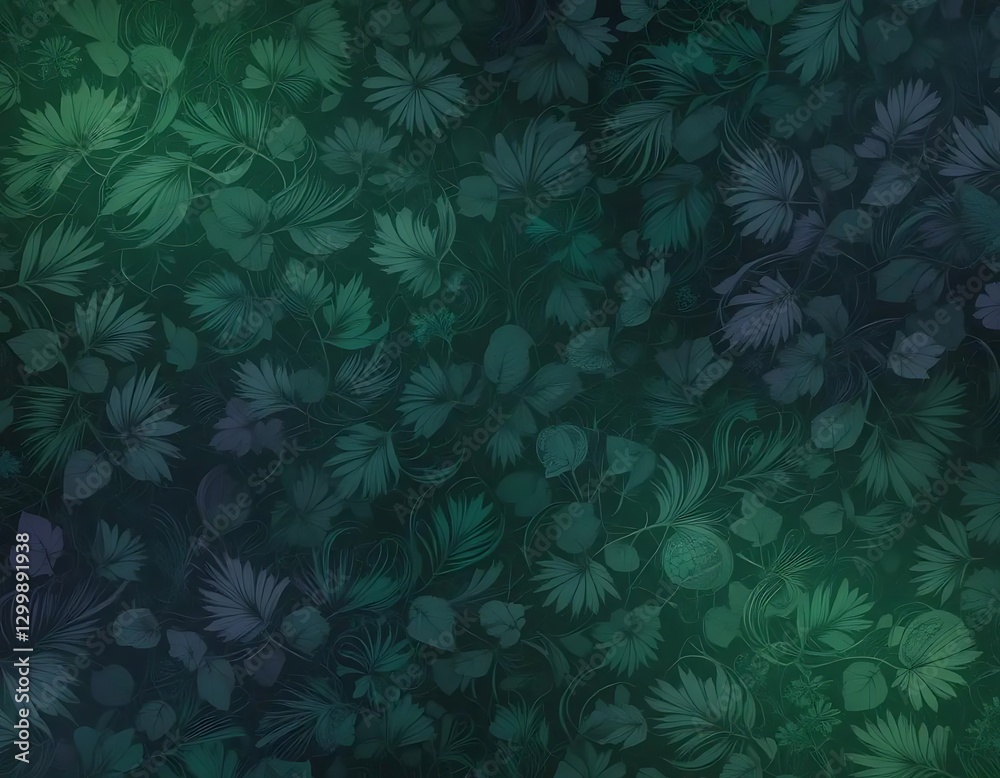 custom made wallpaper toronto digitalElegant Floral Pattern with Green and Blue Hues for Decorative Background