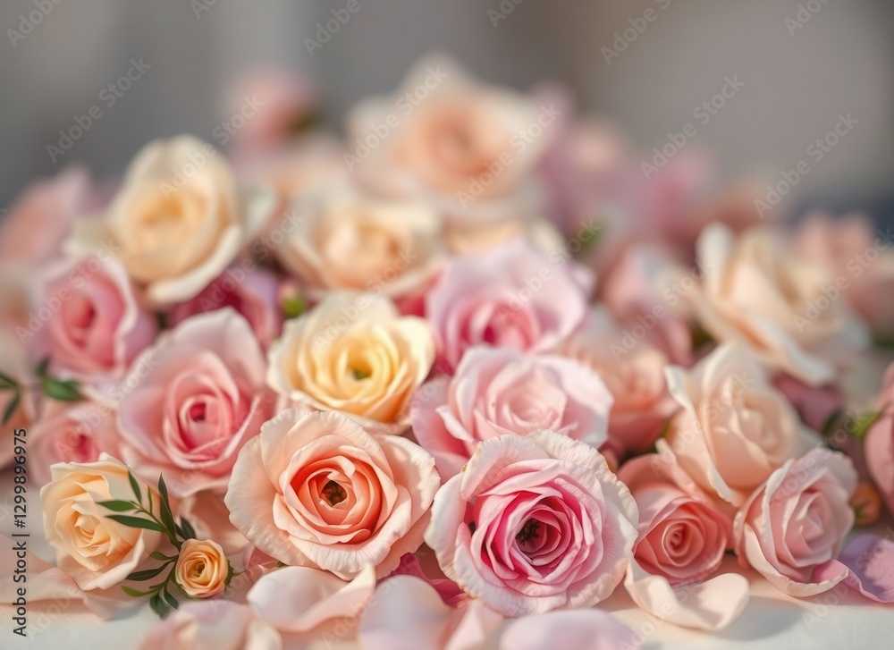 Fototapeta premium Pastel Pink Roses Close Up
