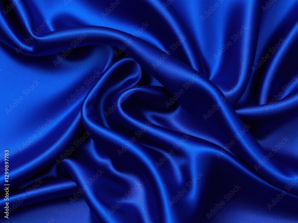 Fototapeta premium Royal Blue Silk Fabric Drape
