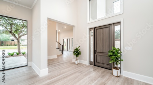 Elegant Home Interior with Natural Lighting and Stylish Staging Elements