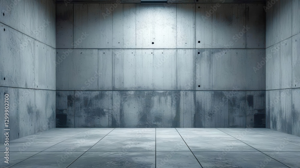 Large empty room with a concrete wall Large empty room with a concrete wall