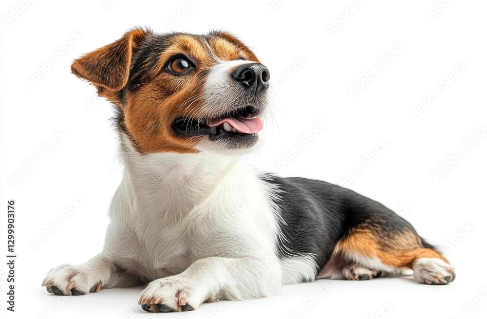 a dog looking up at the sky on isolated white background a dog looking up at the sky on isolated white background