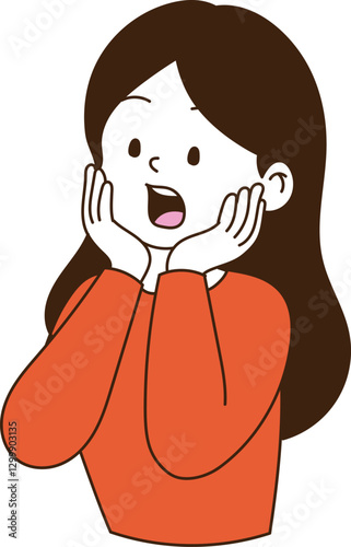 a person who was so surprised. minimal line art vector illustration. 
