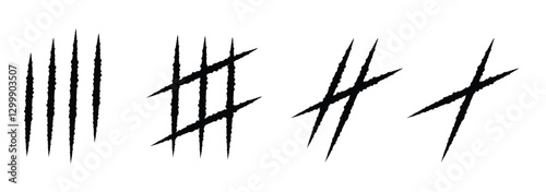 Animal claw marks icon . Trace animal nail icons. Animal Claw scratches graphic sign. Claws scratches icons vector set eps 888.