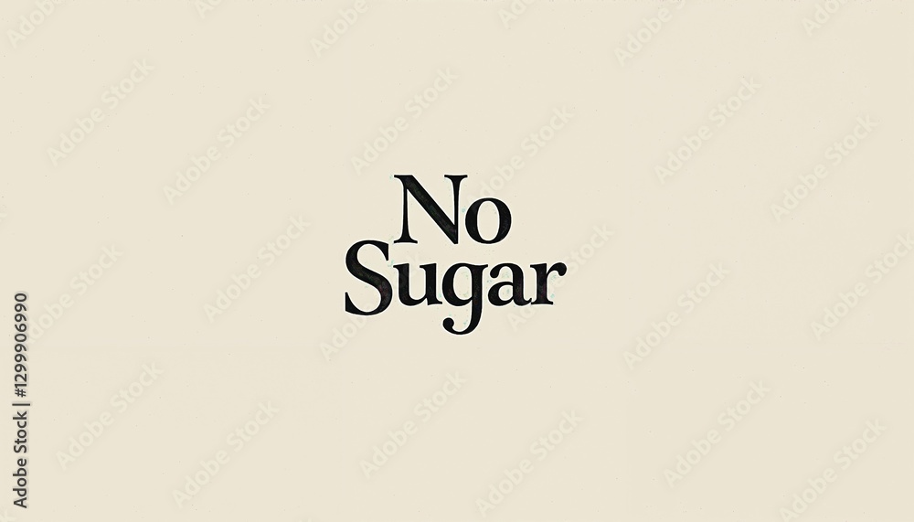 Modern “No Sugar” icon for product branding with clean minimalist design and neutral color palette Modern “No Sugar” icon for product branding with clean minimalist design and neutral color palette