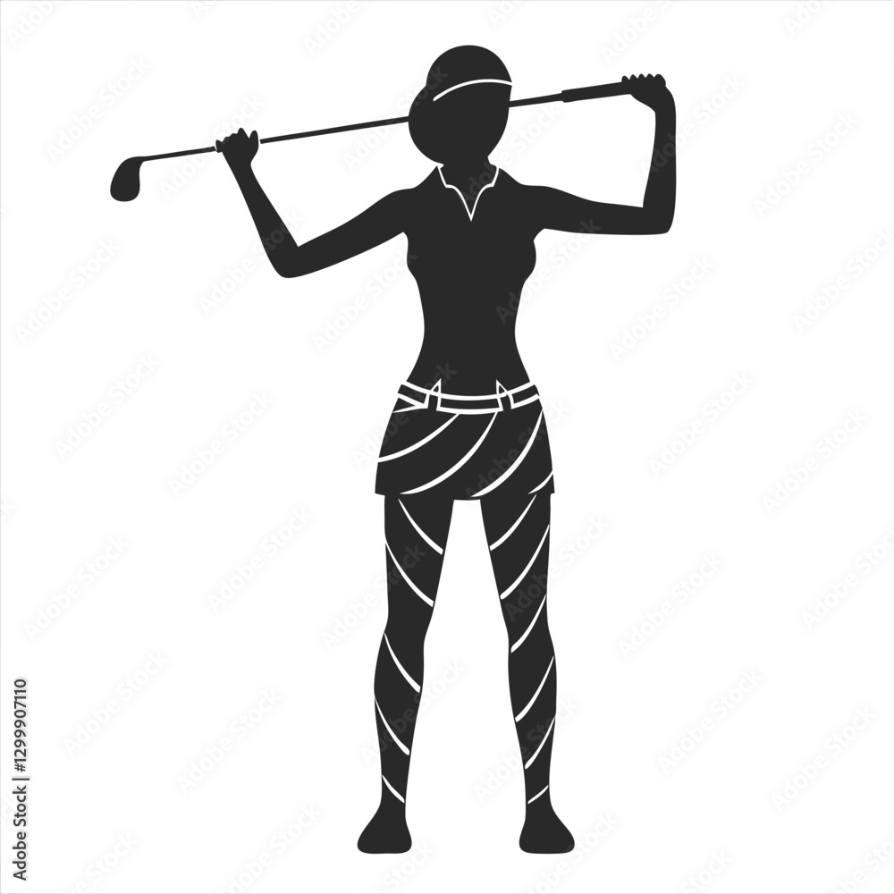 Golfer Woman Silhouette vector illustration Golfer Woman Silhouette vector illustration