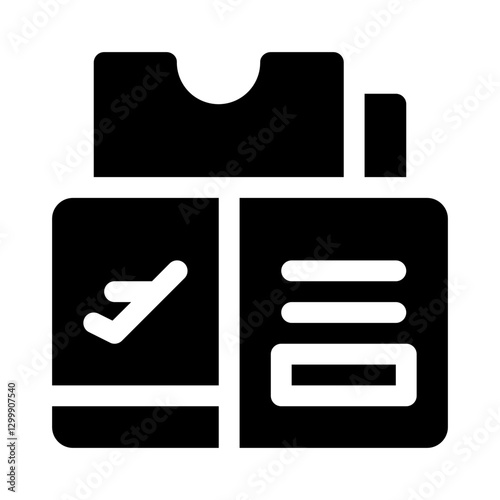 Airline ticket glyph icon