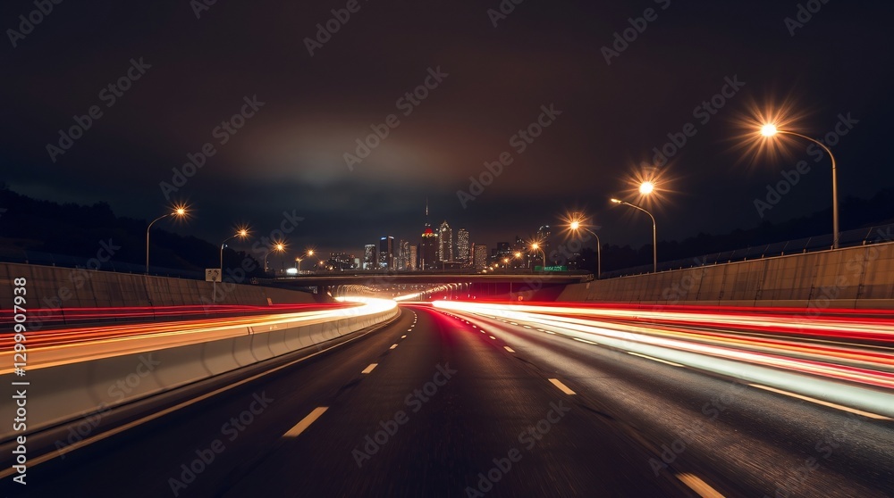 High-Speed Traffic with Light Trails at Night
High-Speed Traffic with Light Trails at Night