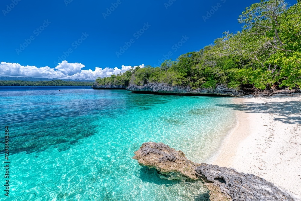 Fototapeta premium A hidden paradise peninsula with a jungle trail leading to a secret beach