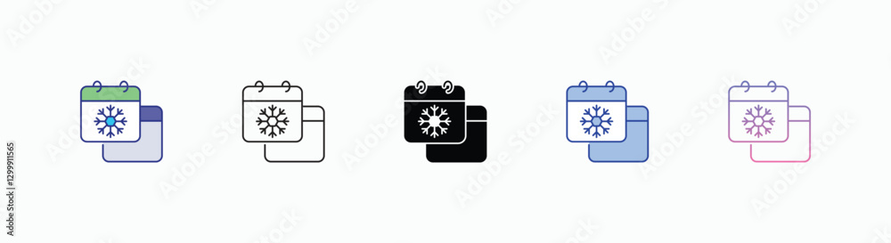 Calander icons set in different style vector stock Calander icons set in different style vector stock