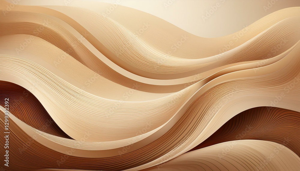 Obraz premium 抽象的な砂丘の波模様 - 自然の美しさを表現したアート