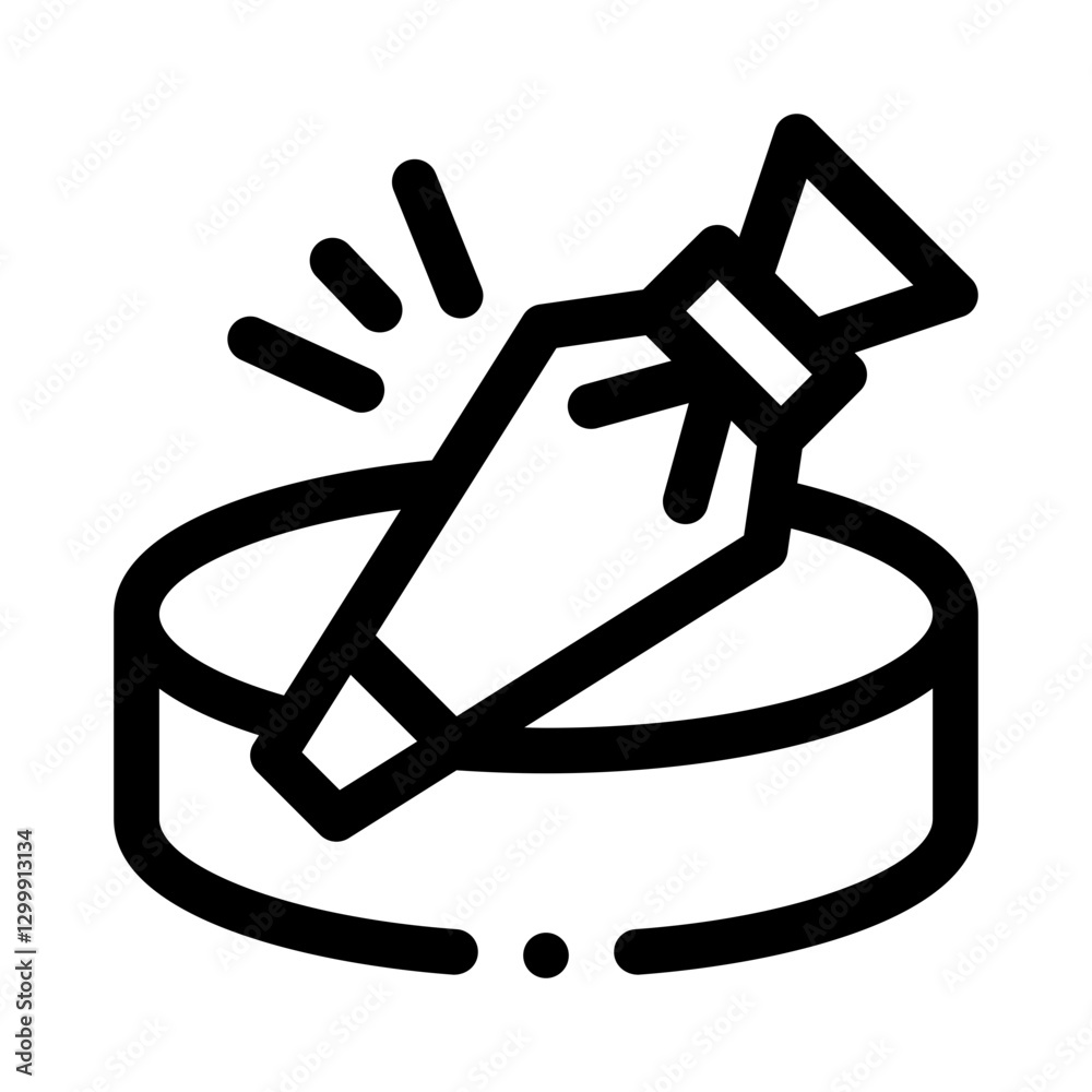 Piping Bag for Cake Decorating line icon Piping Bag for Cake Decorating line icon