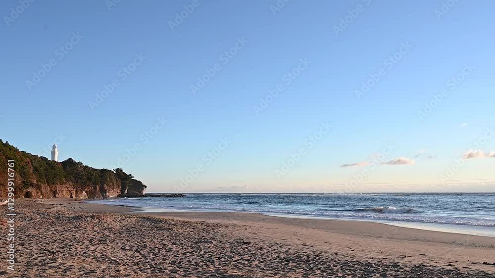茨城　早朝の久慈浜海岸（日立市）