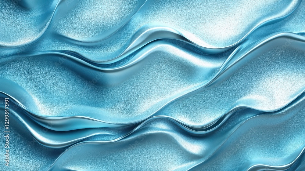 Obraz premium Abstract light blue silk waves texture. Ideal for backgrounds, fashion, or luxury product designs.