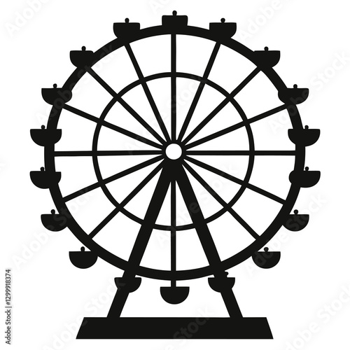 ferris wheel silhouette vector illustration