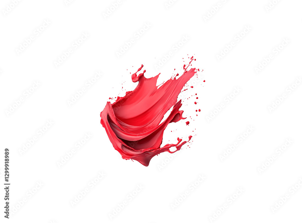 Fototapeta premium Red splash on white background 
