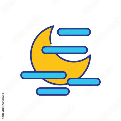 Night Fog Icon vector stock illustration
