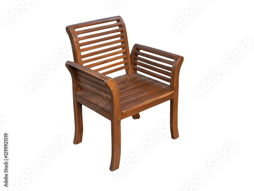 Obraz na płótnie Teak wood chair on white background. w salonie