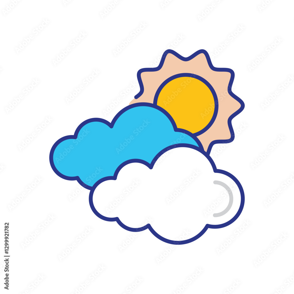 Sunny Intervals Icon vector stock illustration Sunny Intervals Icon vector stock illustration