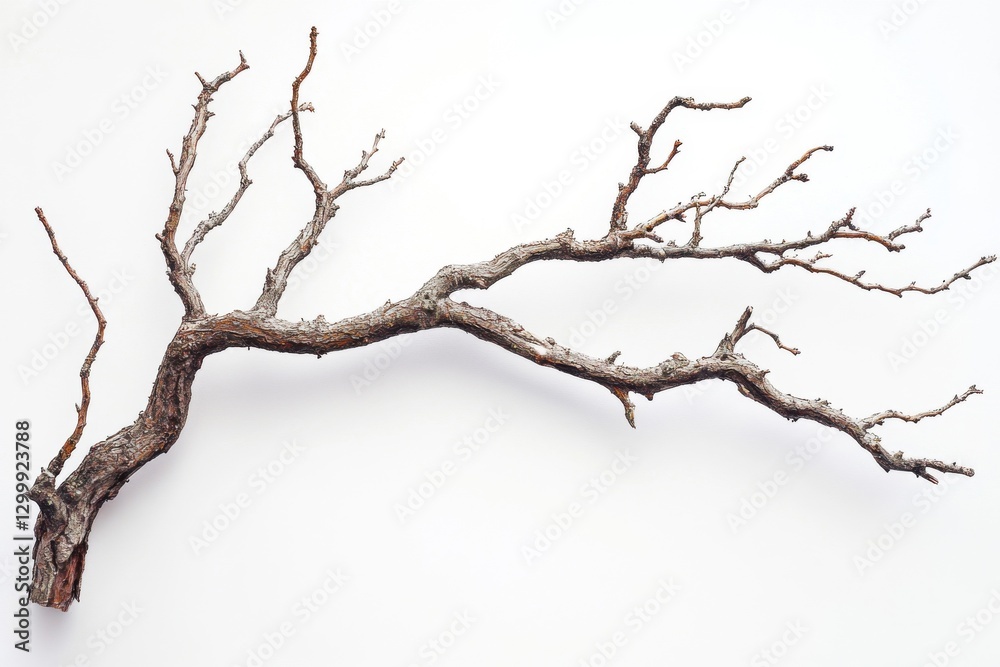 A delicate dry tree branch showcases intricate textures against a clean white backdrop, perfect for nature lovers and photographers seeking organic charm and striking designs A delicate dry tree branch showcases intricate textures against a clean white backdrop, perfect for nature lovers and photographers seeking organic charm and striking designs
