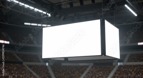 Blank Jumbotron in a Crowded Arena