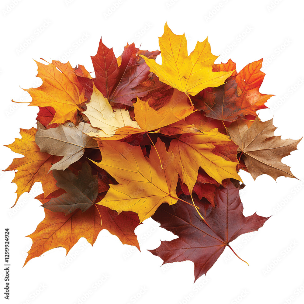 Fototapeta premium A pile of autumn leaves PNG, Fall leaf illustration