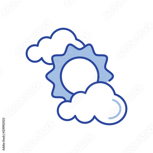 Partly Sunny Icon vector stock illustration