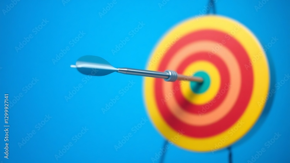Dart Hitting Bullseye Representing Business Strategy and Growth Success | Generative AI Conce Dart Hitting Bullseye Representing Business Strategy and Growth Success | Generative AI Conce