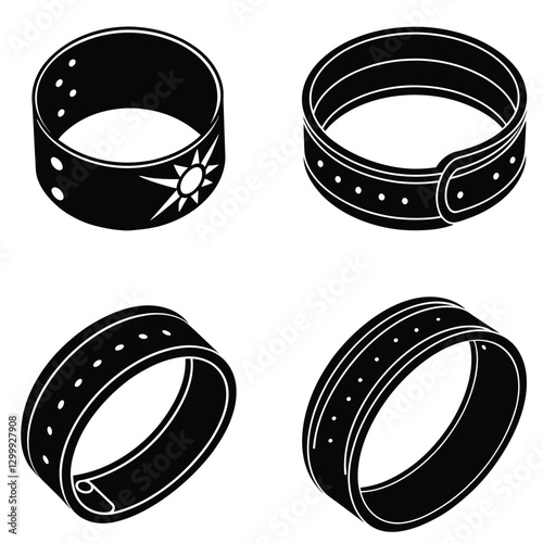 Cuff Bracelet silhouette vector