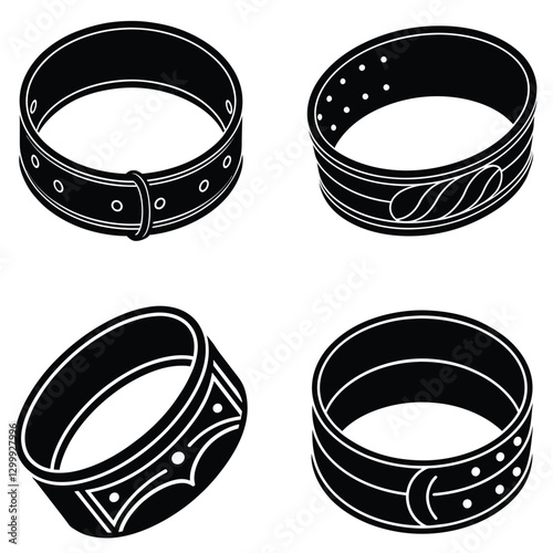 Cuff Bracelet silhouette vector