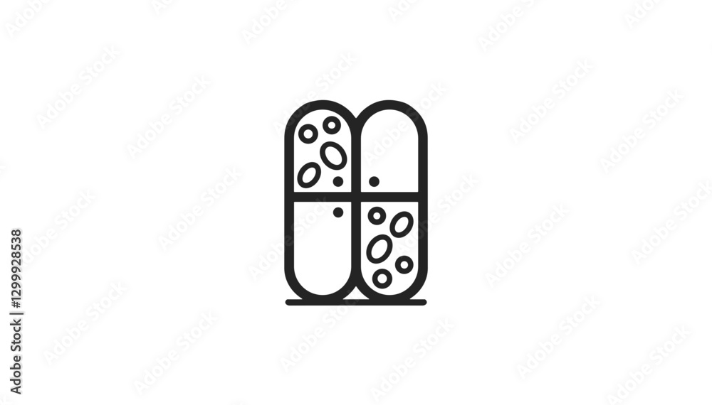 icon, Dual capsule icon with pills in a modern design on a white background
icon, Dual capsule icon with pills in a modern design on a white background