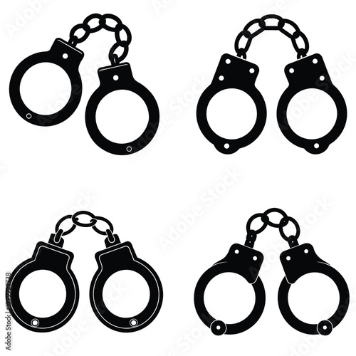 Cuffs silhouette vector