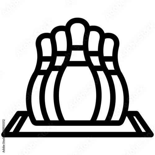 Bowling black outline, mini illustration icon. use for modern concept, print, UI, UX kit, web and app development. Vector EPS 10, related to entertainment, festival, funfair and hobbies.