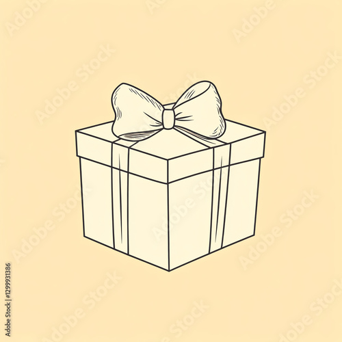 A simple, elegant gift box with a ribbon, perfect for occasions like birthdays and holidays photo