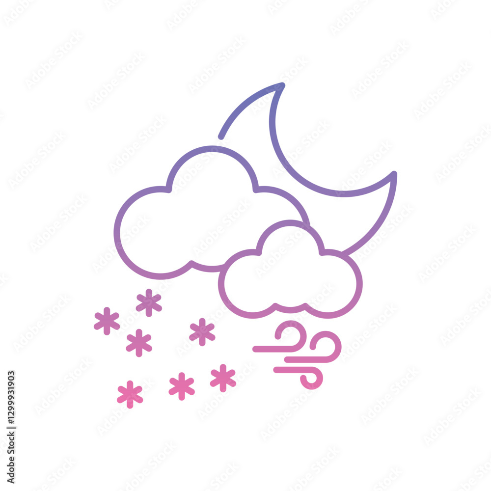 Night Heavy Snow Icon vector stock illustration Night Heavy Snow Icon vector stock illustration